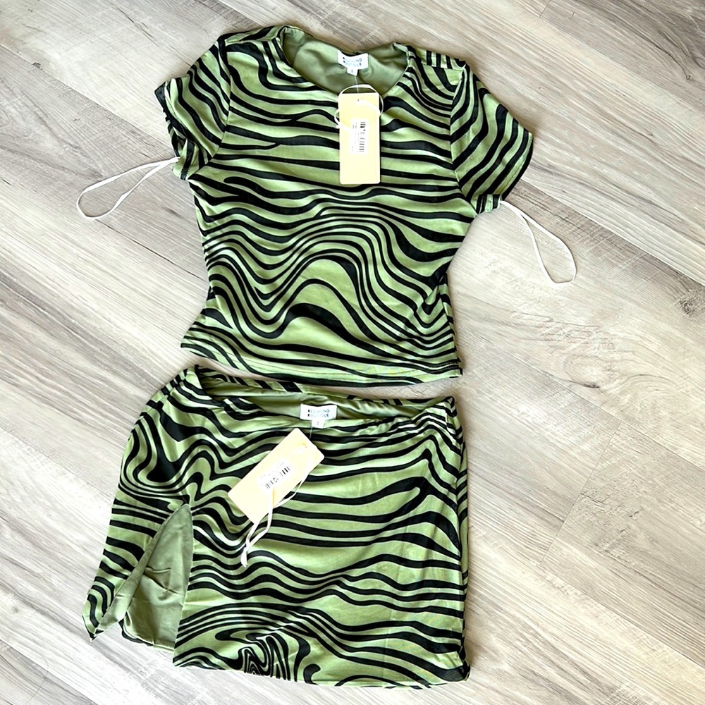 2 piece skirt & shirt set